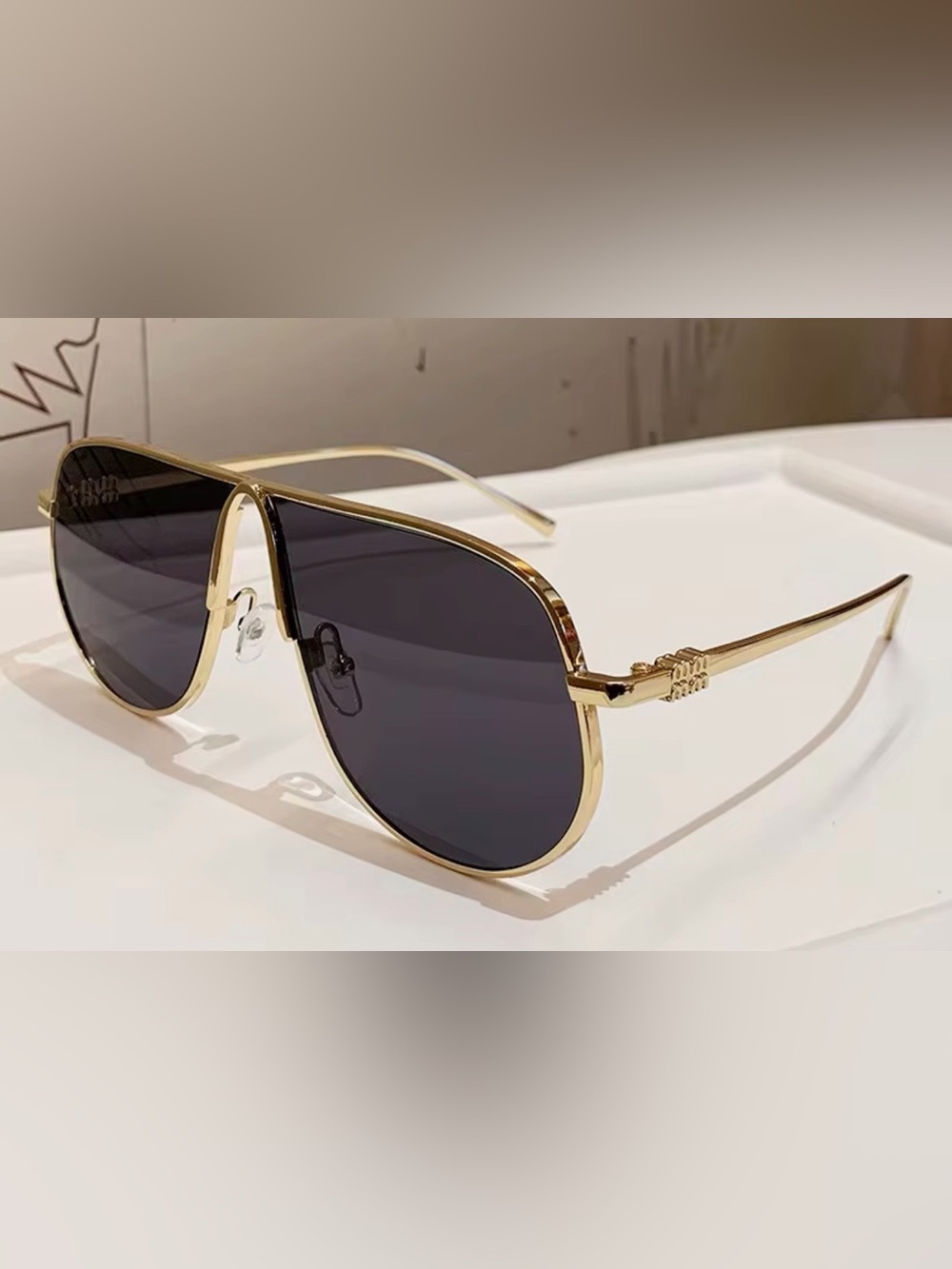 Oversize Irregular Sunglasses for Women Vintage Gradient Elegant Pilot